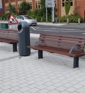 outdoor seating - public seating - Queens Quay, Derry Seats and Litter Bins