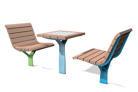 Hc2027y Games Table Set Made From Timber And Cast Ductile Iron